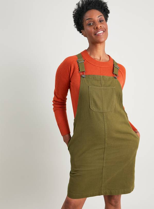 Buy Khaki Twill Pinafore Dress 12 Dresses Argos
