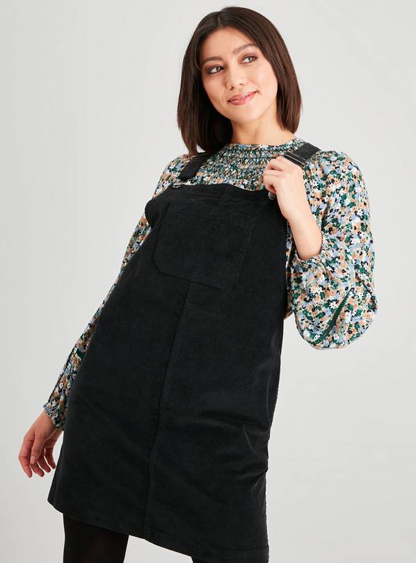 Buy Black Corduroy Pinafore - 8 | Dresses | Tu