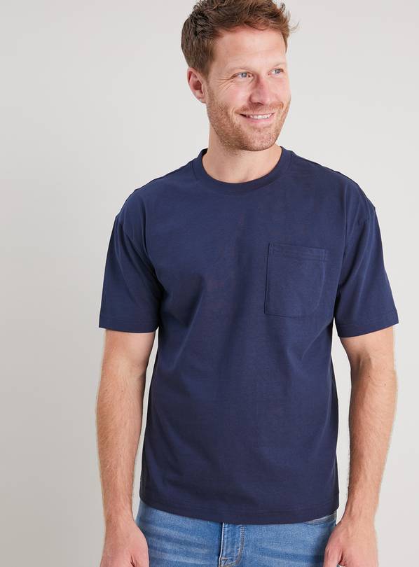 Buy Navy Relaxed Fit Pocket TShirt L Tshirts and polos Argos