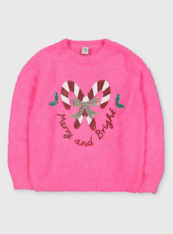 Christmas Pink Merry & Bright Jumper 5 years