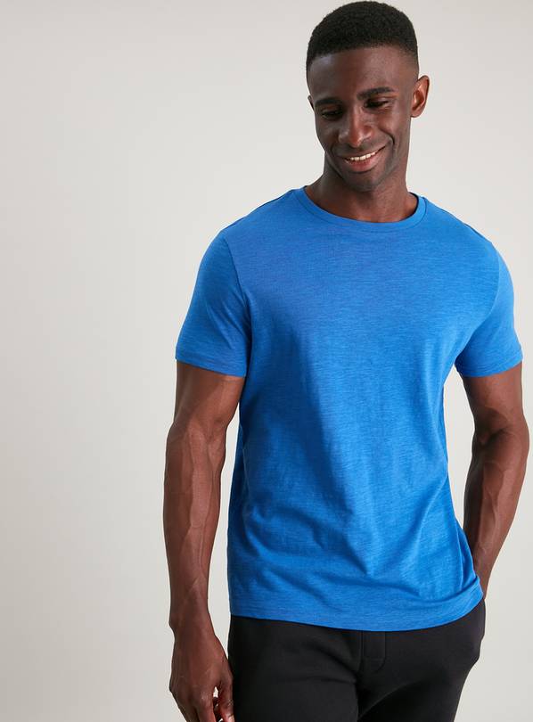 Buy Bright Blue Slub Crew Neck T-Shirt - XXXXL | T-shirts and polos | Argos