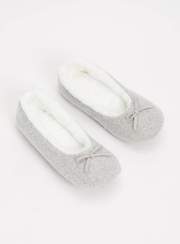 Buy Grey Ballerina Faux Fur Lined Slippers 8 Slippers Argos