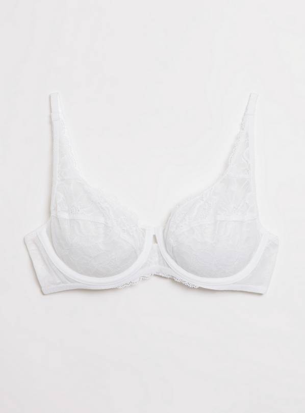 Buy A-E White Recycled Lace Full Cup Comfort Bra 42D, Bras