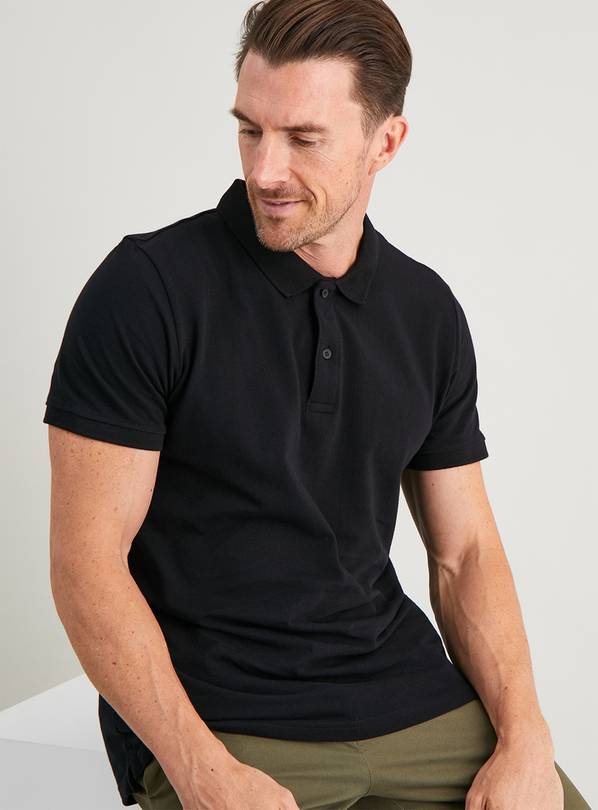 Buy Black Pique Polo Shirt 2 Pack XXL, Multipacks