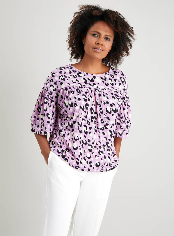 Buy Lilac Leopard Print Swing Top - 12 | Tops | Argos