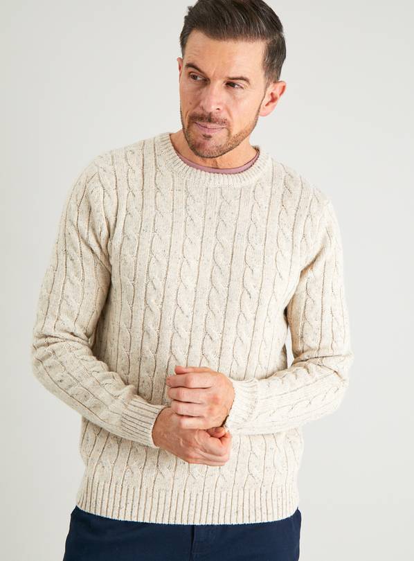 Buy Cream Cable Knit Jumper With Wool M Jumpers and cardigans Argos