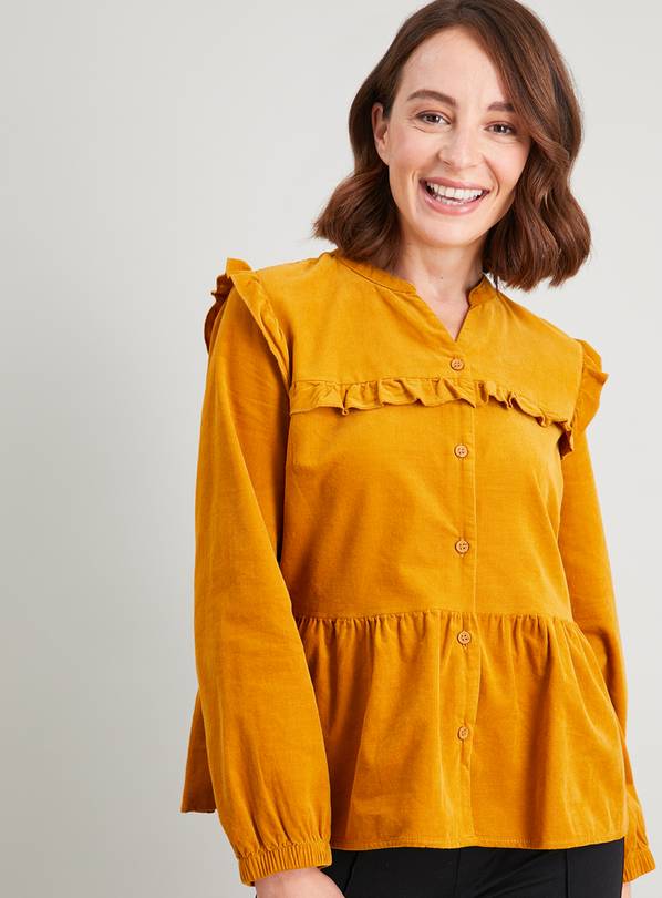 Mustard Tiered Corduroy Shirt 12