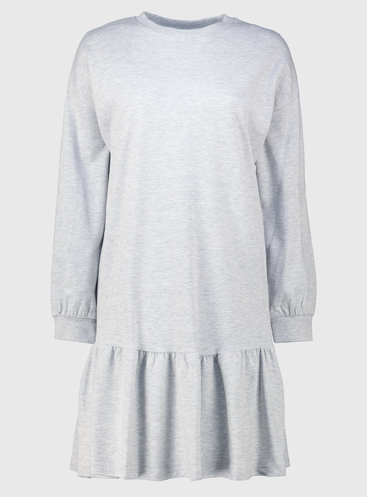 Grey Drop Hem Sweat Dress - 8 - Image 3 thumbnail