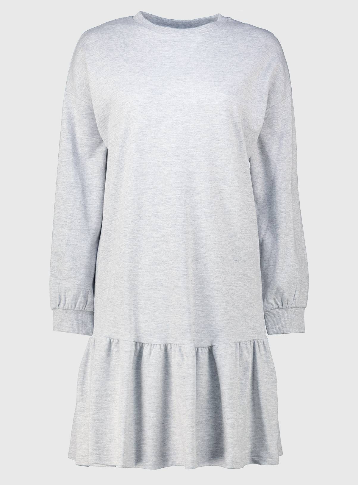 Grey Drop Hem Sweat Dress - 8 - Image 3