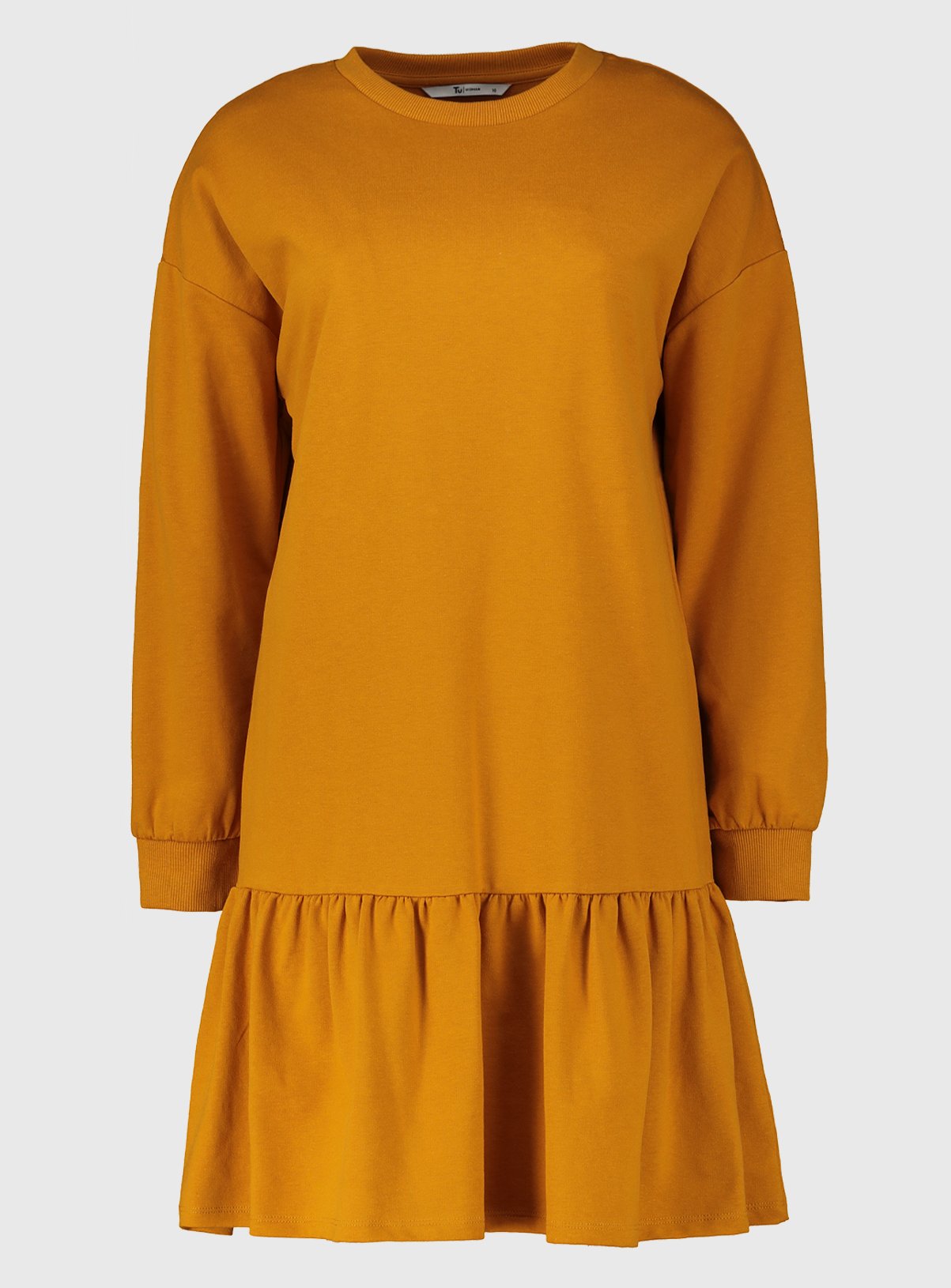 Mustard Drop Hem Sweat Dress - 10 - Image 3 thumbnail