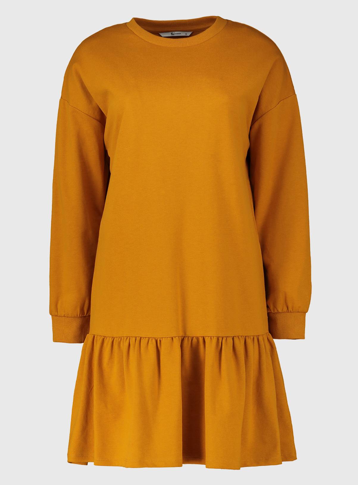 Mustard Drop Hem Sweat Dress - 10 - Image 3