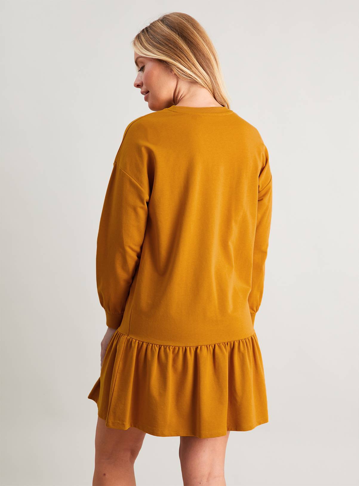 Mustard Drop Hem Sweat Dress - 10 - Image 4