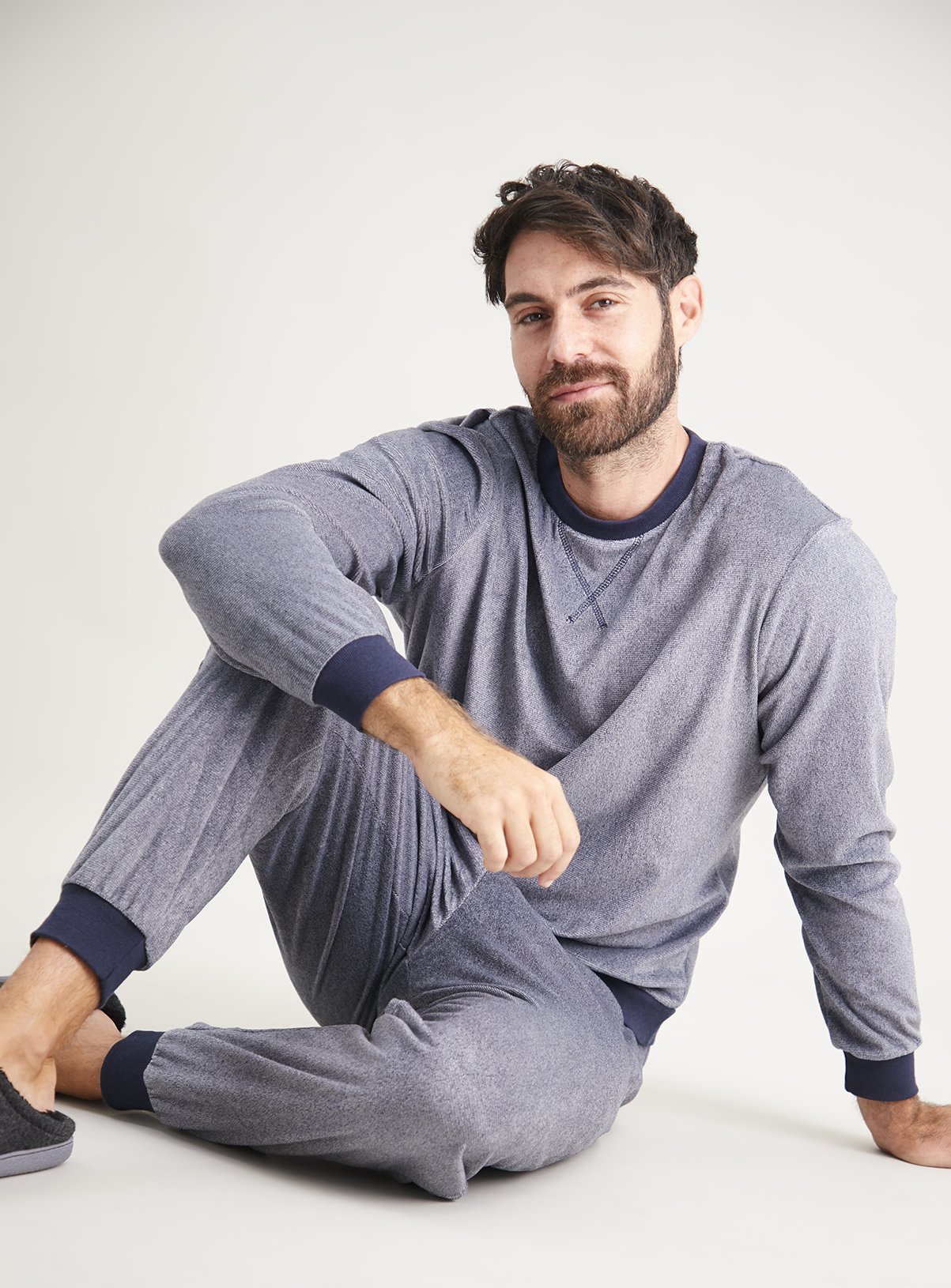 mens cuffed fleece pyjama bottoms