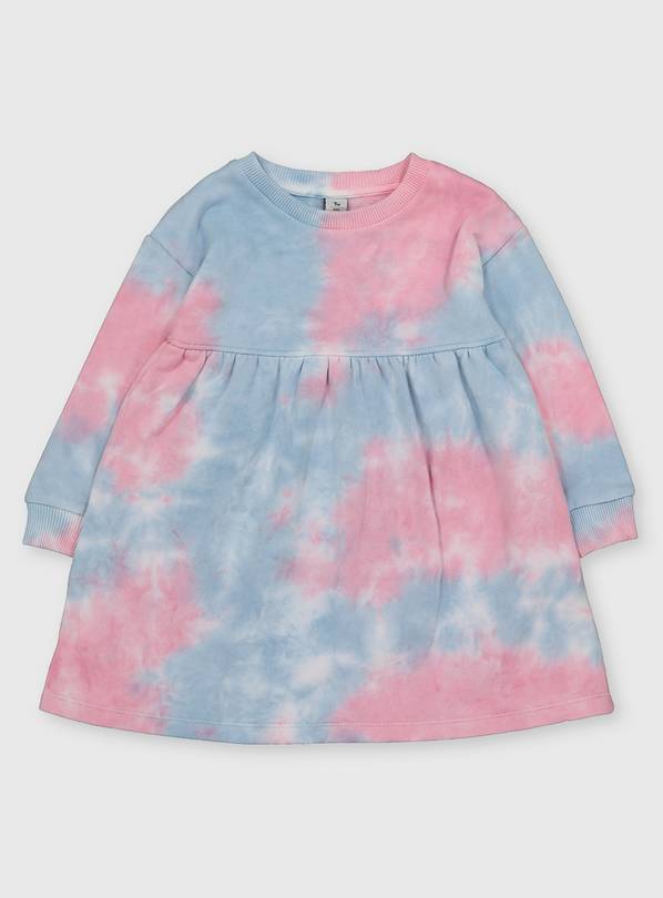 Blue Tie Dye Sweat Dress - 6-7 years