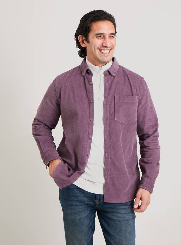 Buy Purple Corduroy Regular Fit Shirt - M | Shirts | Argos