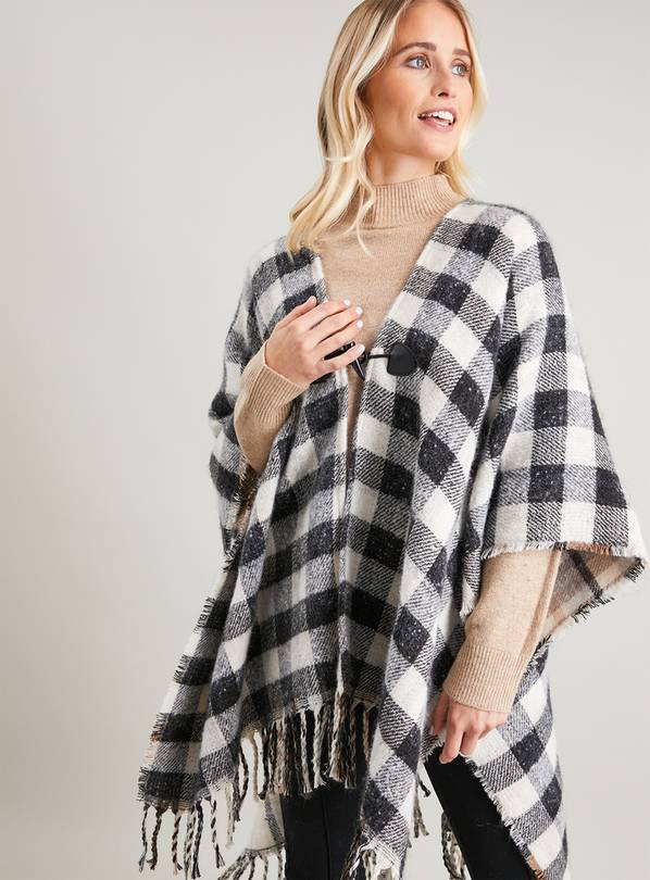 Buy Check Reversible Cape - One Size | Scarves | Argos