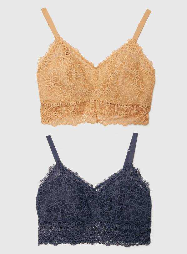 Buy Assorted Recycled Lace Bralette 2 Pack - 8, Bras