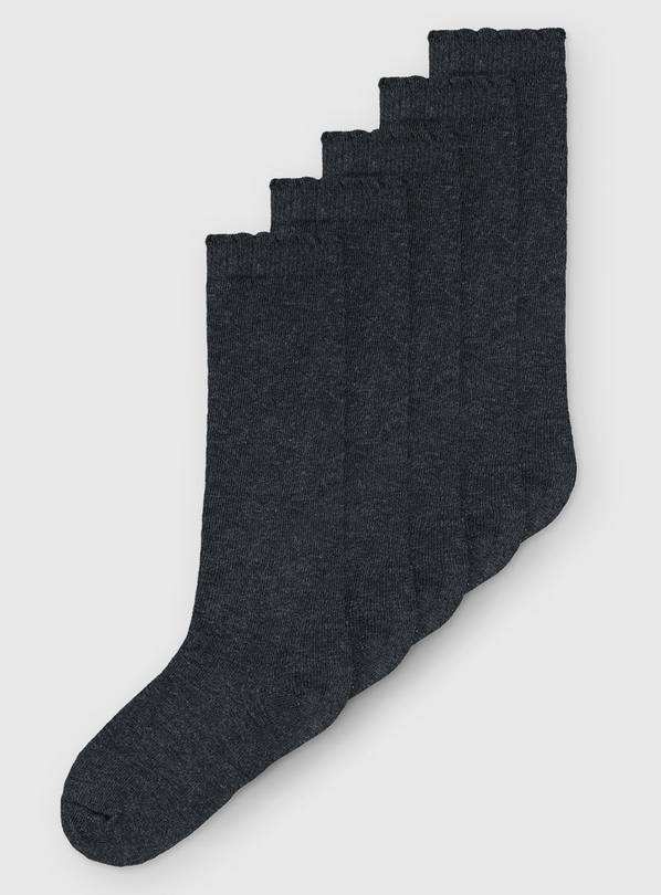 Charcoal Knee High Socks 5 Pack 9-12