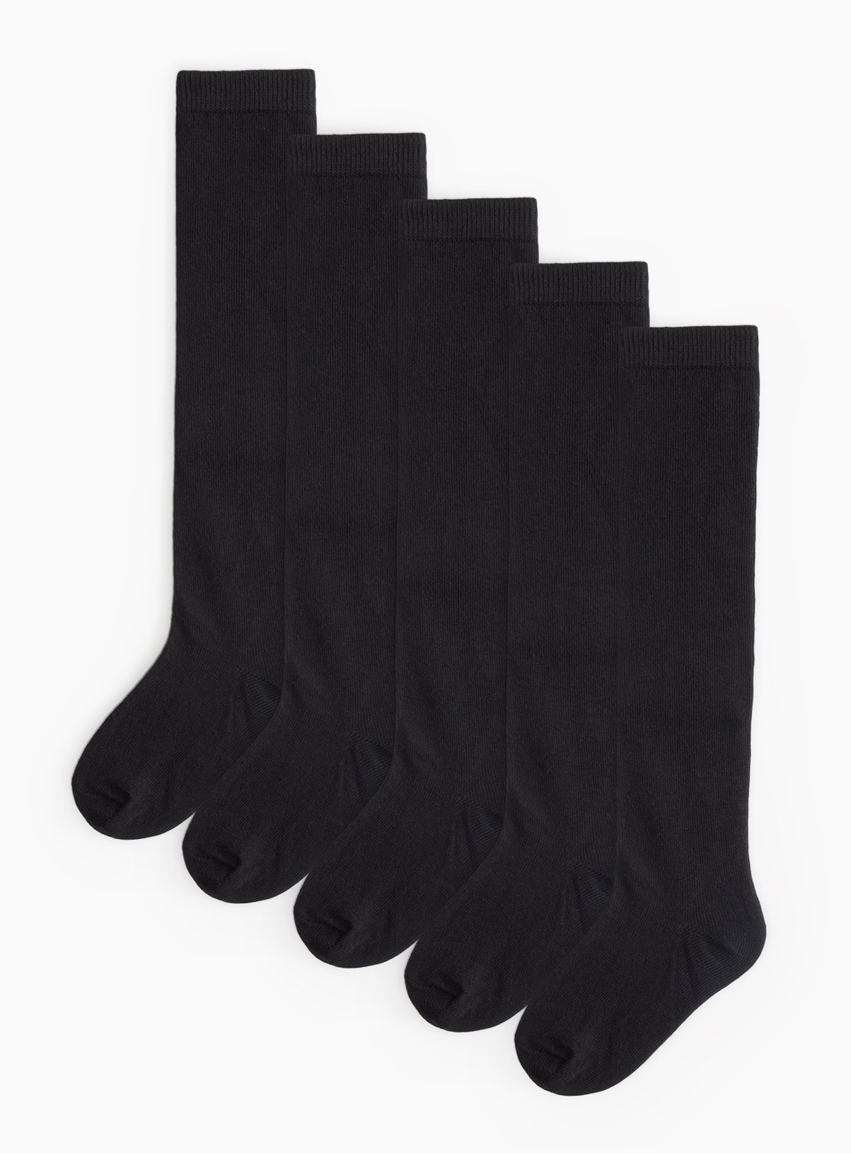 Black Over The Knee School Sock 5 Pack 9-12 - Image 1 thumbnail