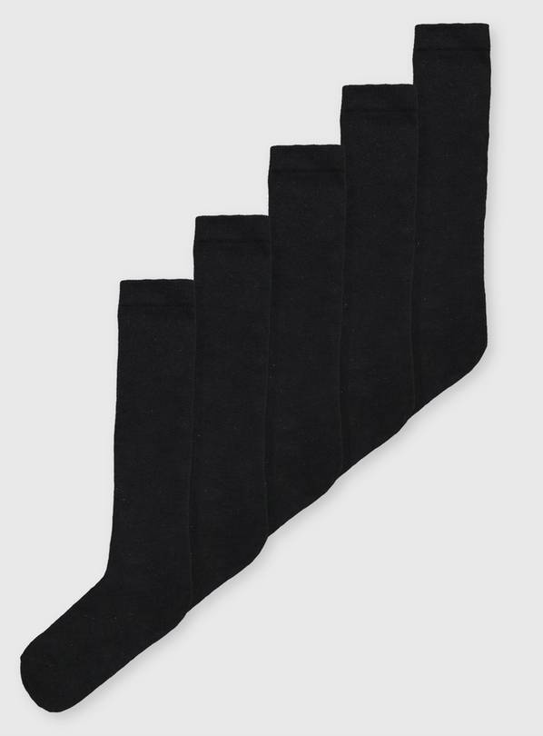 Buy Black Over The Knee School Sock 5 Pack - 9-12 | Underwear, socks ...