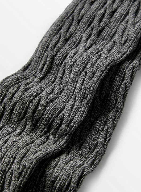 cable knit tights - charcoal grey