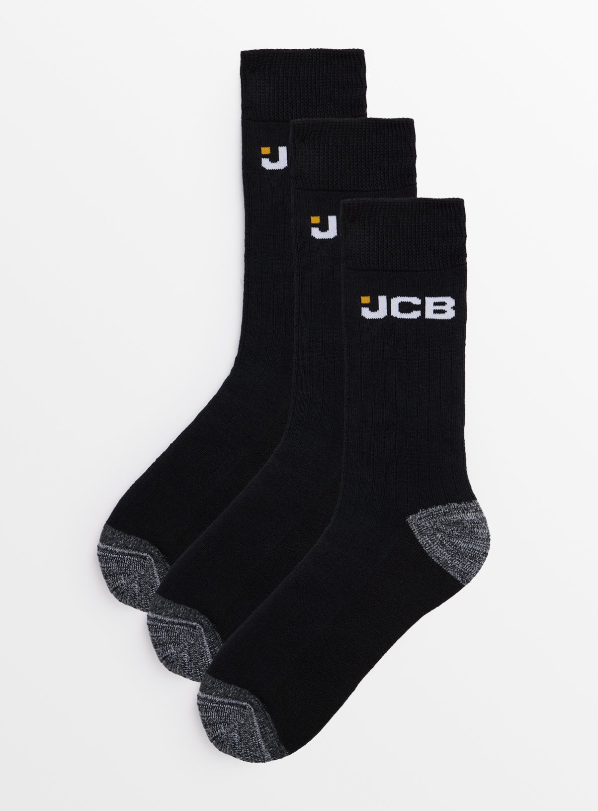 JCB Black Ankle Socks 3 Pack 6-11 - Image 1 thumbnail