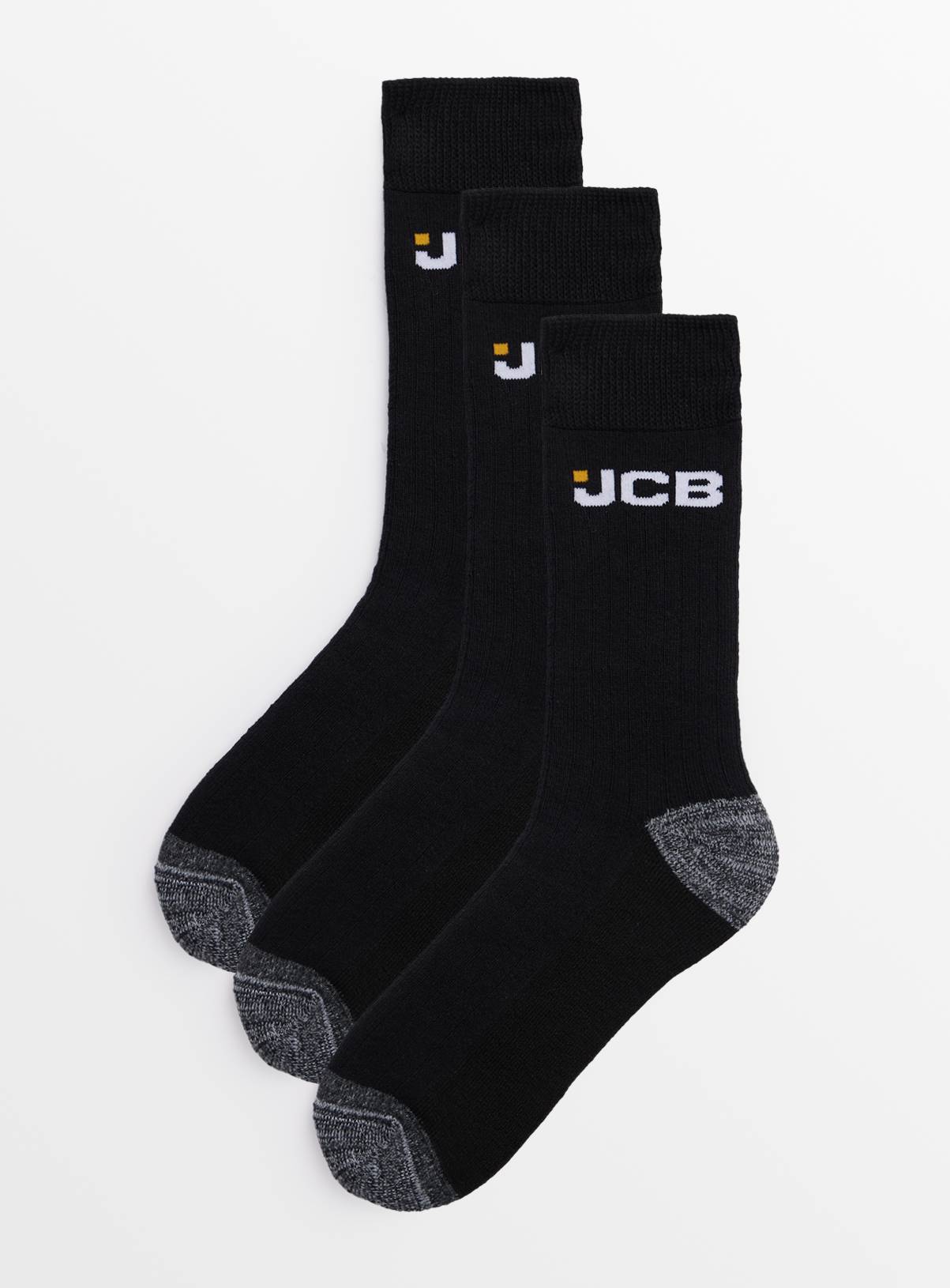 JCB Black Ankle Socks 3 Pack 6-11 - Image 1