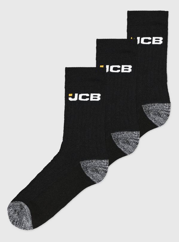 JCB Black Ankle Socks 3 Pack 6-11