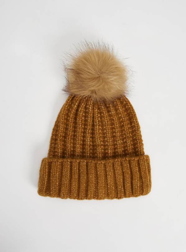 camel pom pom hat