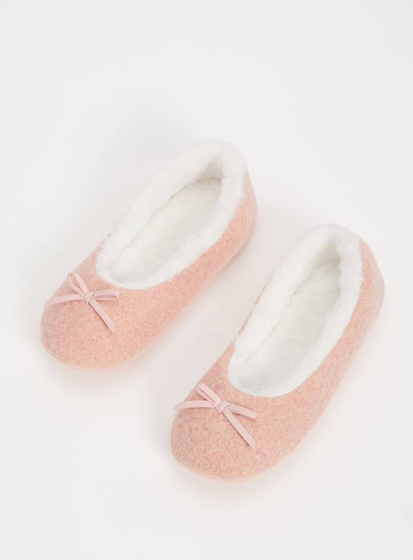Buy Pink Felt Ballerina Slippers 3 Slippers Argos