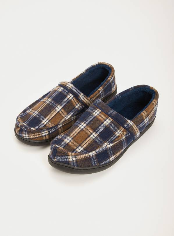 Blue Check Full Slippers - 7