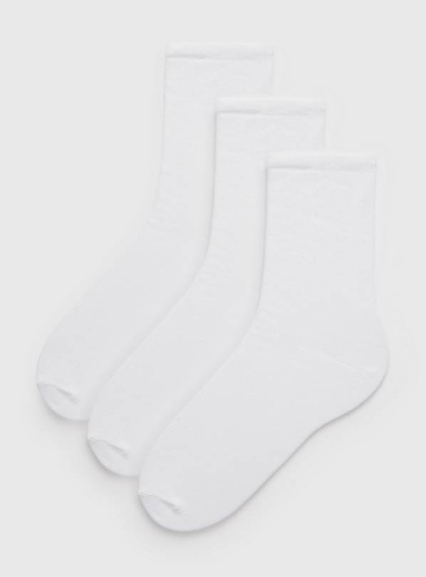 White Modal Blend Ankle Socks 3 Pack 4-8