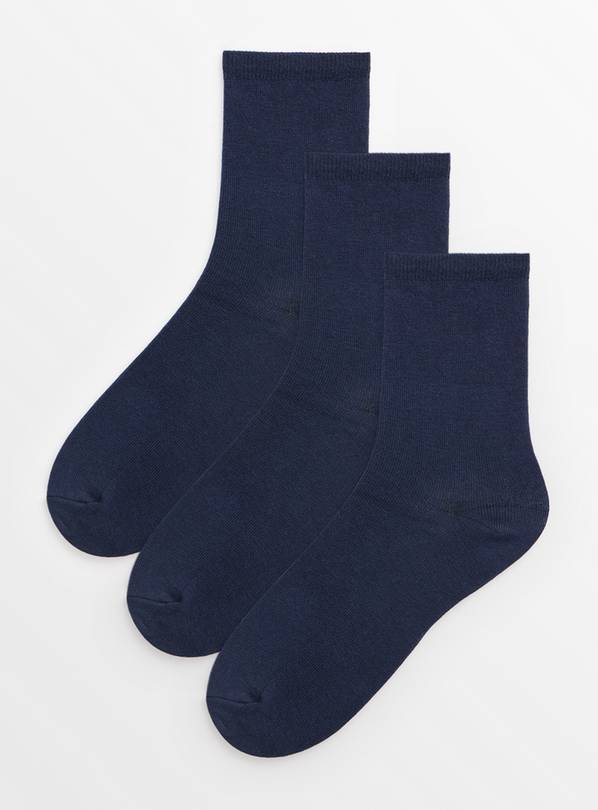 Navy Supersoft Socks With TENCEL&trade; Modal 3 Pack 4-8