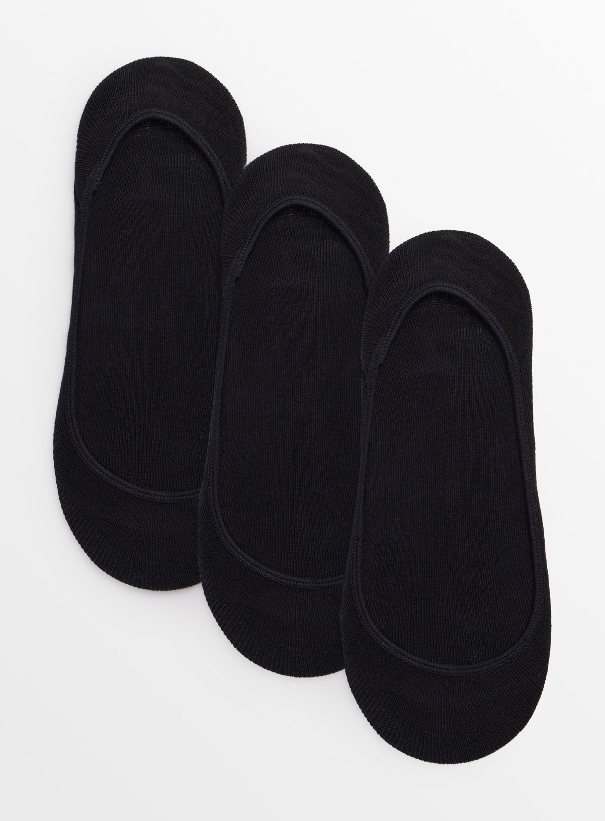 Black Footsie Socks 3 Pack 6-8 - Image 1 thumbnail