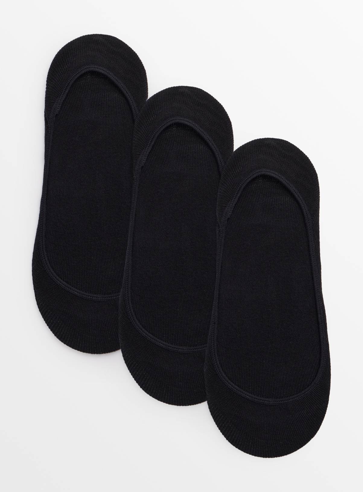 Black Footsie Socks 3 Pack 6-8 - Image 1