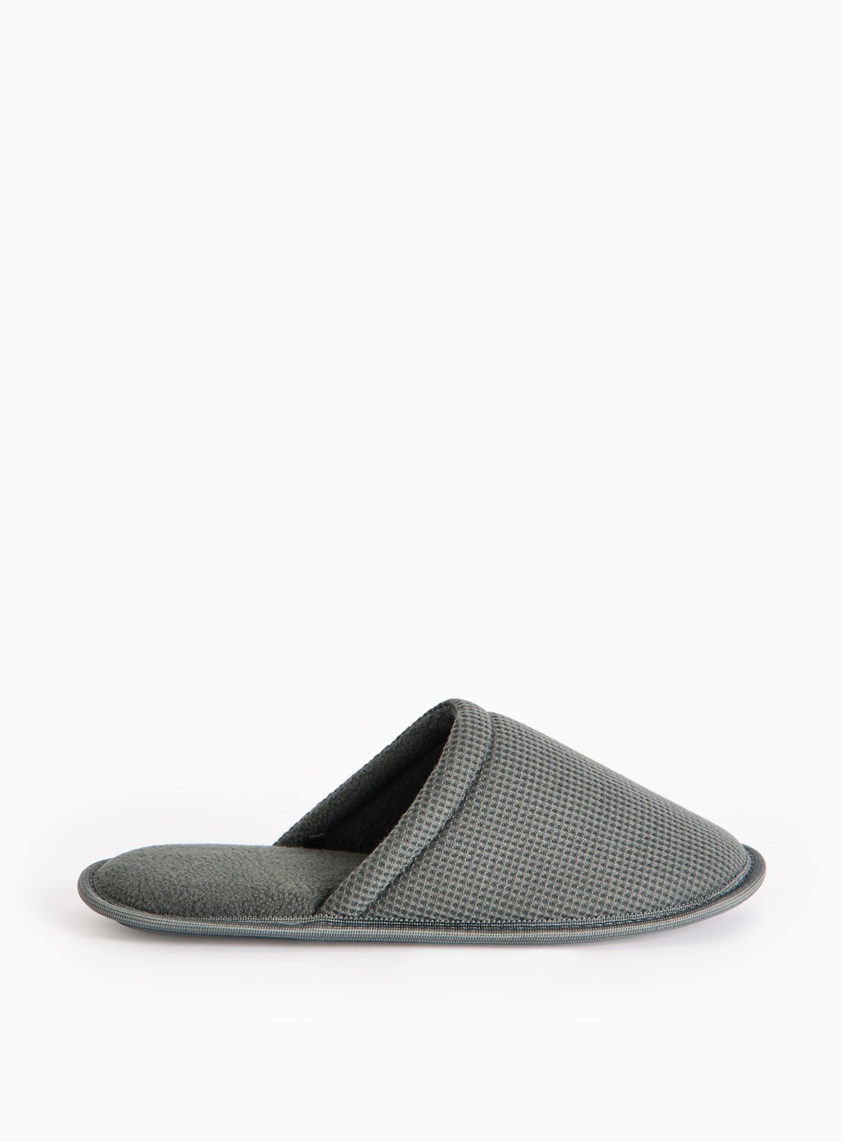 Grey Green Waffle Mule Slippers L - Image 2 thumbnail