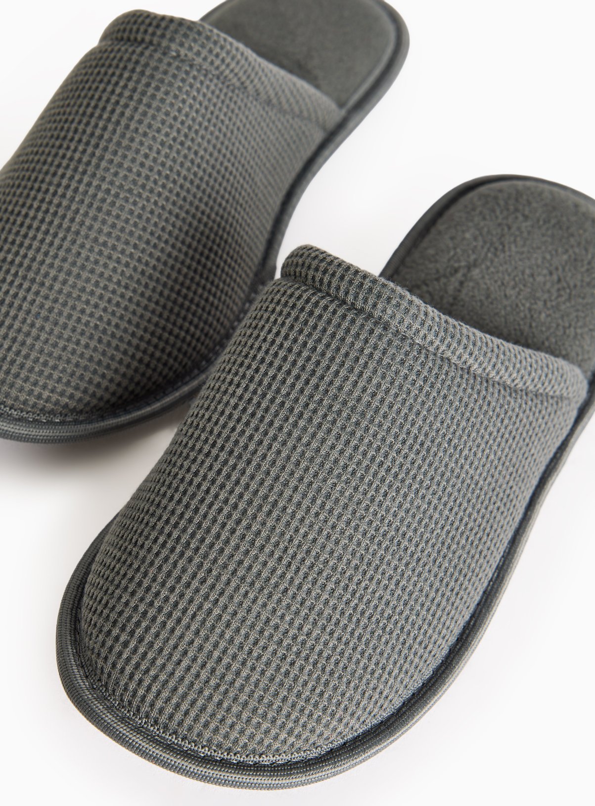 Grey Green Waffle Mule Slippers L - Image 3 thumbnail