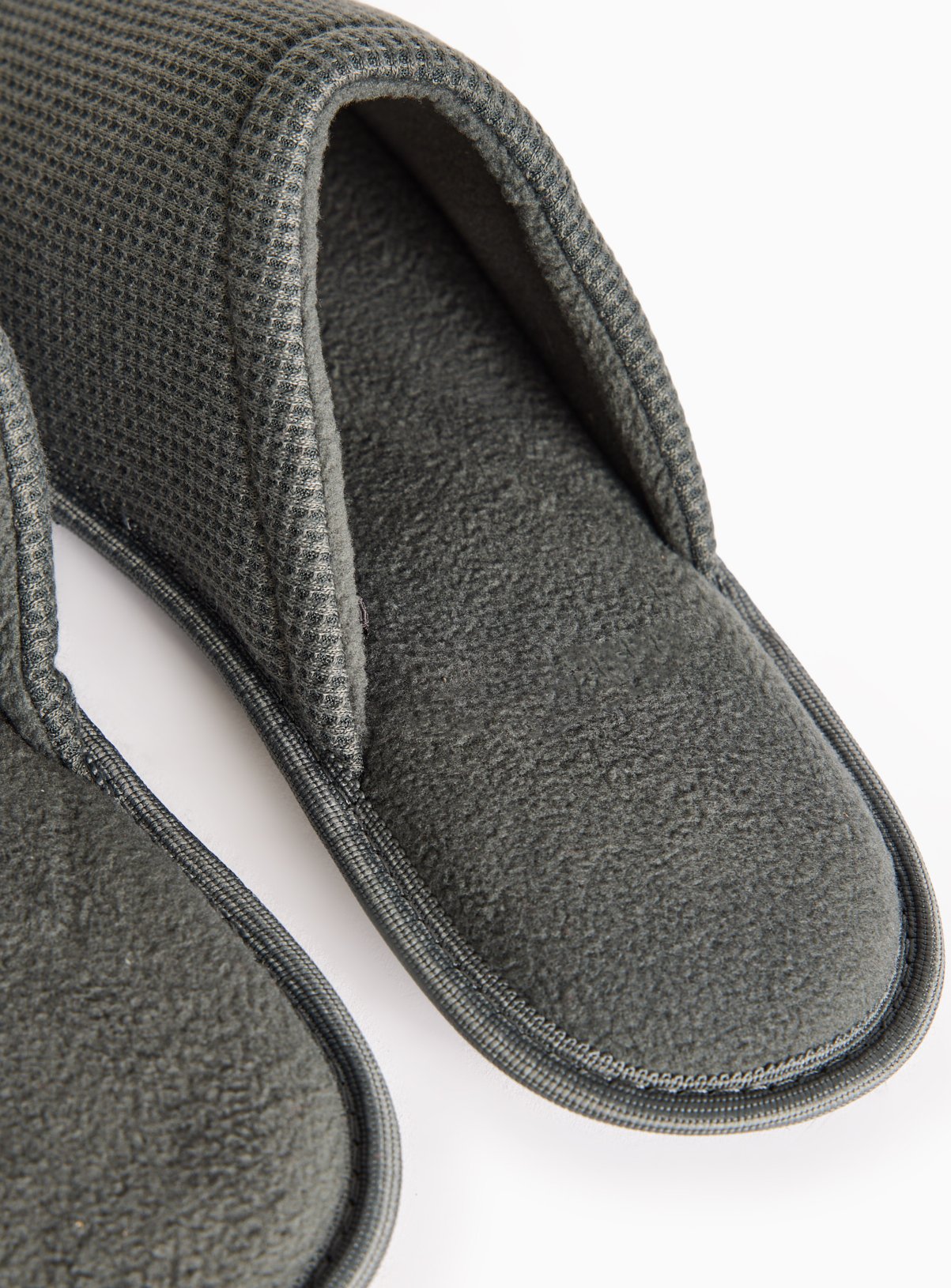 Grey Green Waffle Mule Slippers L - Image 4 thumbnail