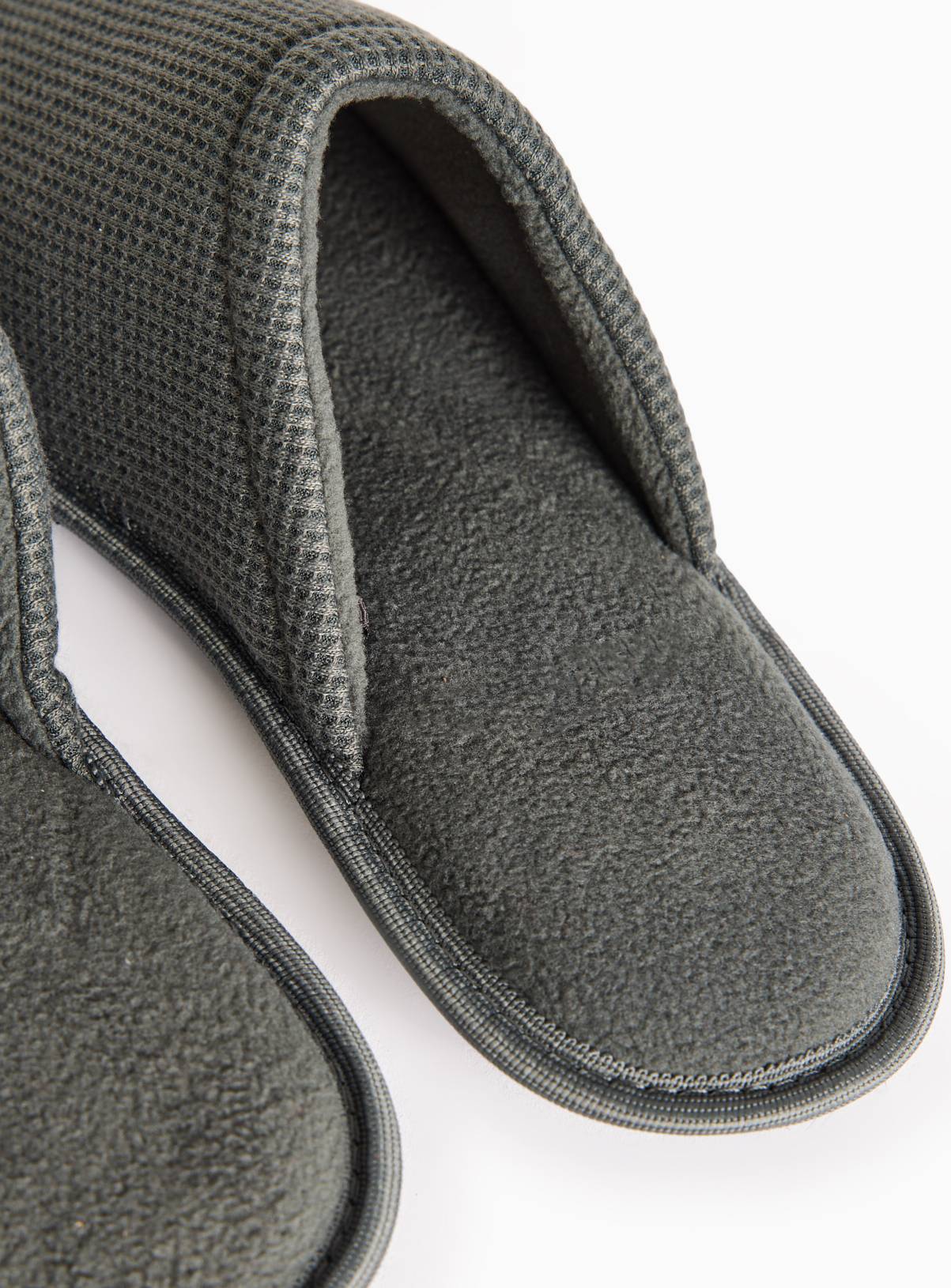 Grey Green Waffle Mule Slippers L - Image 4