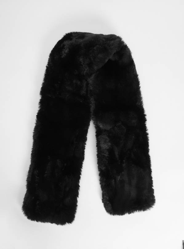 Buy Black Faux Fur Scarf - One Size | Scarves | Argos