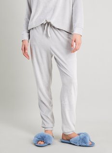 Size Large Mossimo Mens Long Sleeve Knit Grey Pajama Set Top & Bottom PJs 