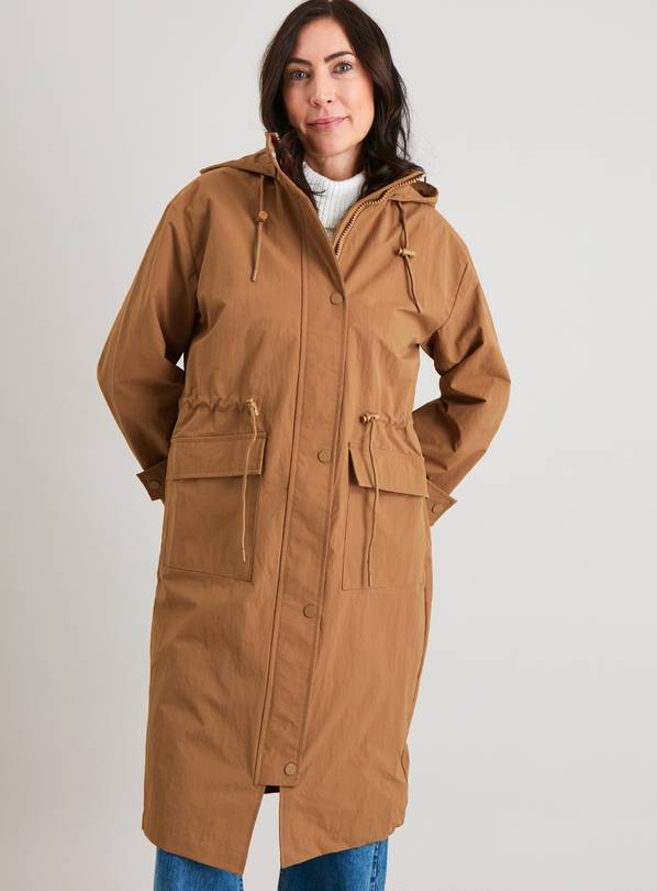 Buy Tan Hooded Longline Raincoat 20 Coats Argos