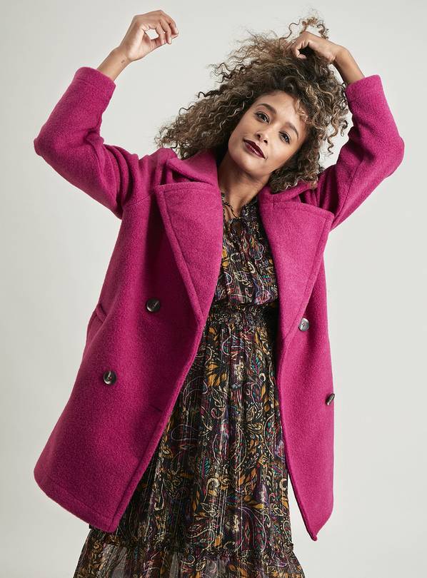 Petite pink wool on sale coat