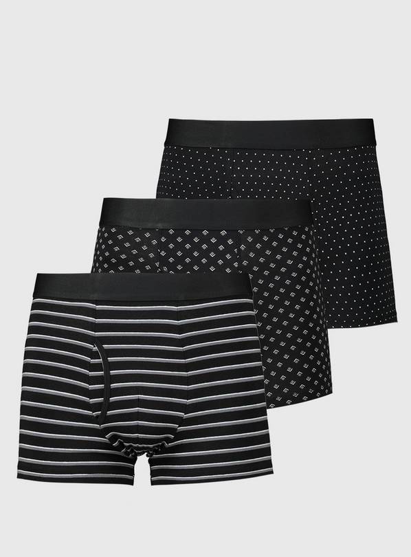 Geo, Stripe & Dot Print Trunks 3 Pack XS