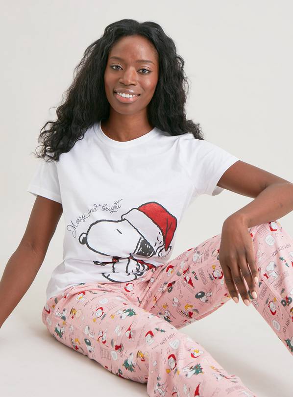 Christmas Snoopy White & Pink Pyjamas 8-10