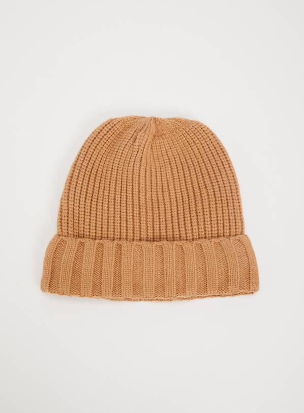 Buy Tan Knitted Beanie Hat 12 years Accessories Argos