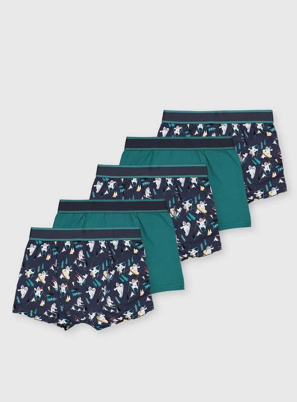 Buy Snowboarding Yeti Trunks 5 Pack 45 years Underwear and socks