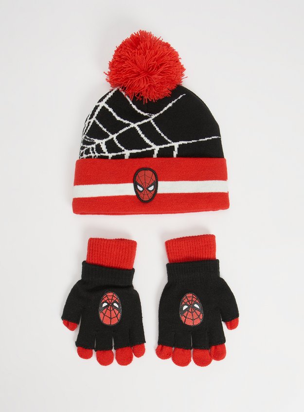 Ages 6-13 Marvel Boy's Spider-Man Winter Hat and Glove Set 