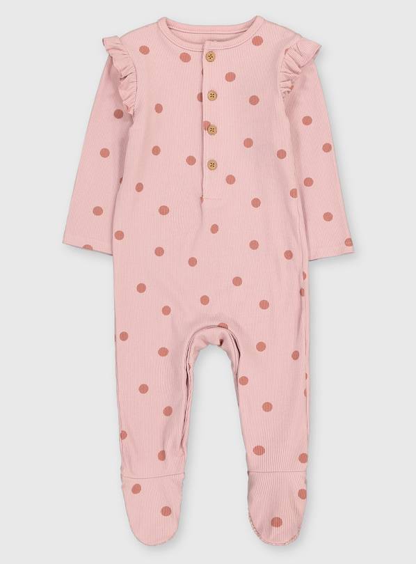 Buy Pink Dot Frill Sleepsuit 1218 months Sleepsuits and pyjamas