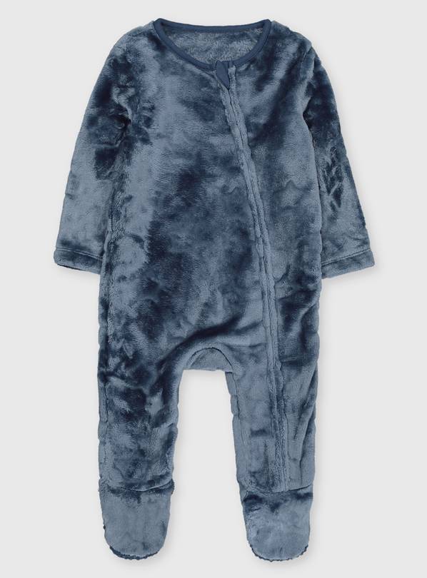 Buy Navy Star Print Fleece Sleepsuits Up to 1 mth Sleepsuits and
